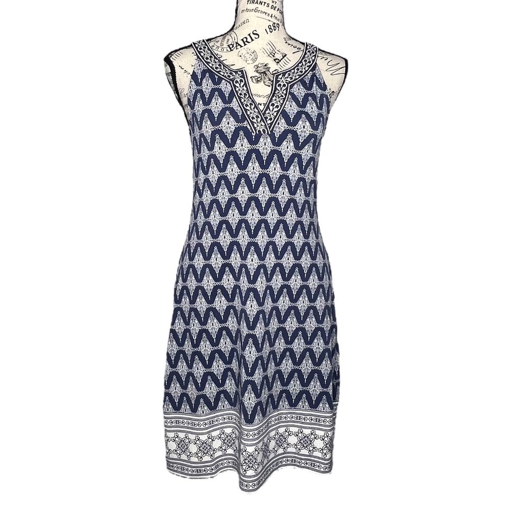 Magnolia Grace (XSP) Alhambra Embroidered Trim Knit Dress - Stitch Fix V-Neck
